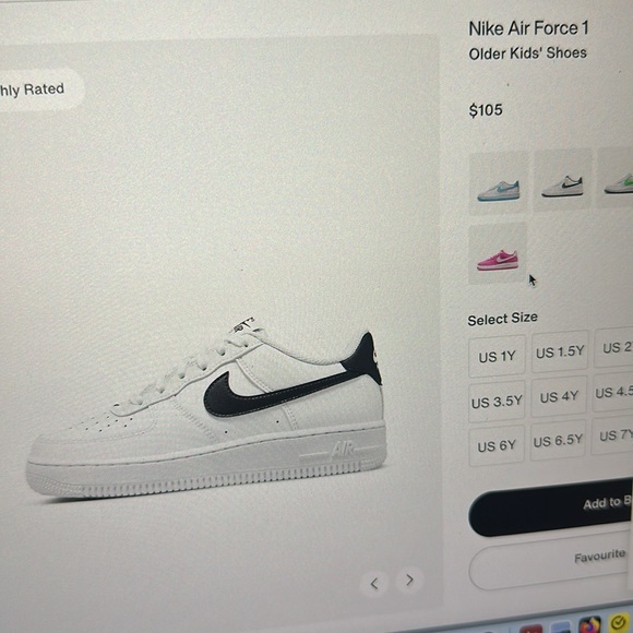 Boys Nike US 2Y Air Force 1 running shoes for sale (black Nike swoosh) - Picture 6 of 6